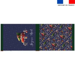 Kit hotte de Noel motif souris de noel bleu - Création Stillistic