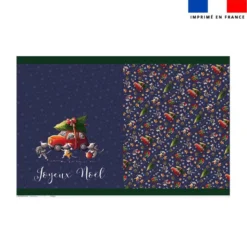Kit hotte de Noel motif souris de noel bleu - Création Stillistic