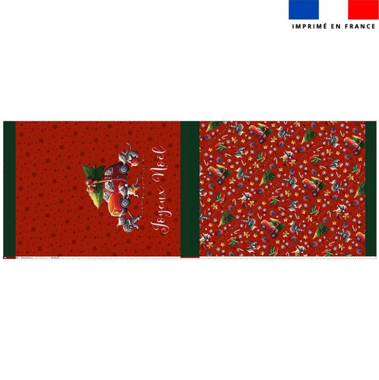 Kit hotte de Noel motif souris de noel rouge - Création Stillistic