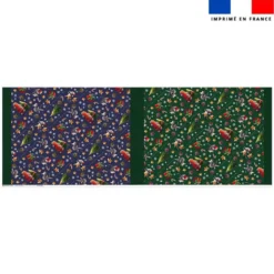 Kit hotte de Noel motif souris de noel bleu et vert - Création Stillistic