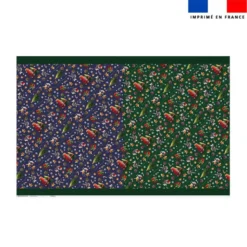 Kit hotte de Noel motif souris de noel bleu et vert - Création Stillistic