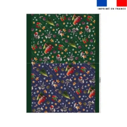 Kit hotte de Noel motif souris de noel bleu et vert - Création Stillistic
