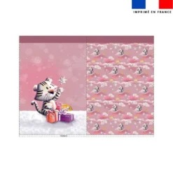 Kit hotte de Noel motif Tigre blanc de Noël - Création Stillistic