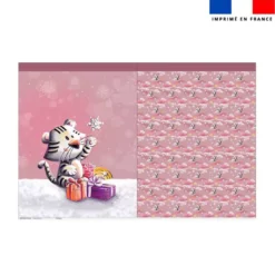 Kit hotte de Noel motif Tigre blanc de Noël - Création Stillistic