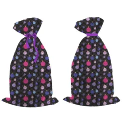 Kit hotte de Noel noir motif boules de Noel roses