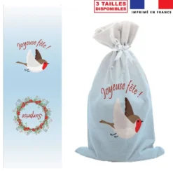 Kit hotte de Noël bleu motif Surprise
