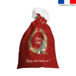 Kit hotte personnalisé motif couronne de Noel + Fausse fourrure