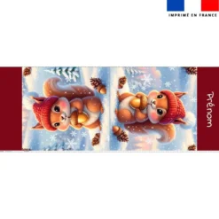 Kit hotte personnalisé motif écureuil hiver glacé