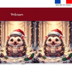 Kit hotte personnalisé motif hérisson de noël