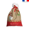 Kit hotte personnalisé motif noel rouge et vert + Fausse fourrure