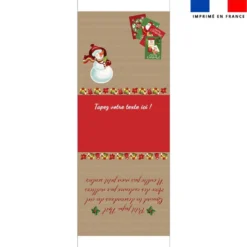 Kit hotte personnalisé motif noel rouge et vert + Fausse fourrure