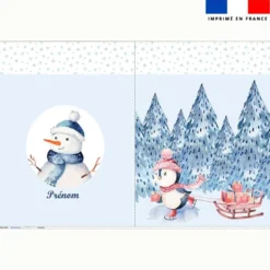 Kit hotte personnalisé motif pingouin de Noël