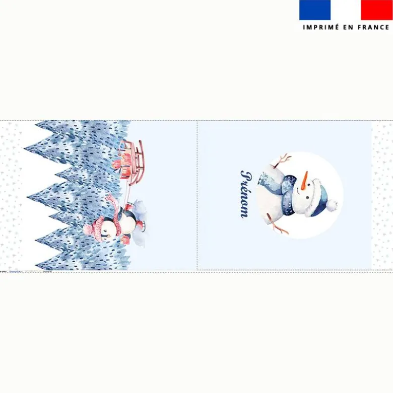Kit hotte personnalisé motif pingouin de Noël
