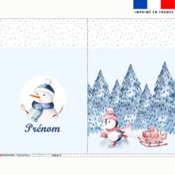 Kit hotte personnalisé motif pingouin de Noël