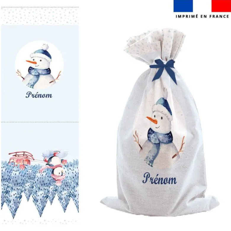 Kit hotte personnalisé motif pingouin de Noël