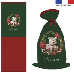 Kit hotte personnalisé motif Panthère couronne de Noël - Création Stillistic