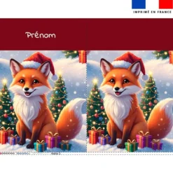 Kit hotte personnalisé motif renard de noël