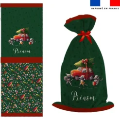 Kit hotte personnalisé motif souris de noel vert - Création Stillistic