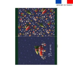 Kit hotte personnalisé motif souris de noel bleu - Création Stillistic