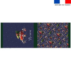 Kit hotte personnalisé motif souris de noel bleu - Création Stillistic