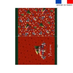 Kit hotte personnalisé motif souris de noel rouge - Création Stillistic