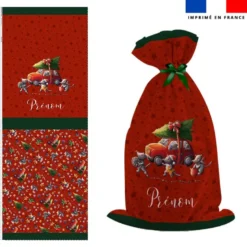 Kit hotte personnalisé motif souris de noel rouge - Création Stillistic