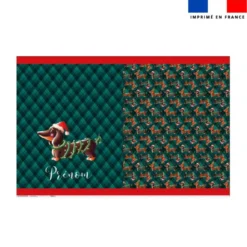 Kit hotte personnalisé motif Teckel bonnet de Noël - Création Stillistic