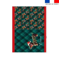 Kit hotte personnalisé motif Teckel bonnet de Noël - Création Stillistic