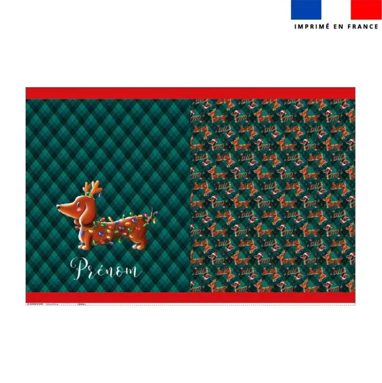 Kit hotte personnalisé motif Teckel renne de Noël - Création Stillistic