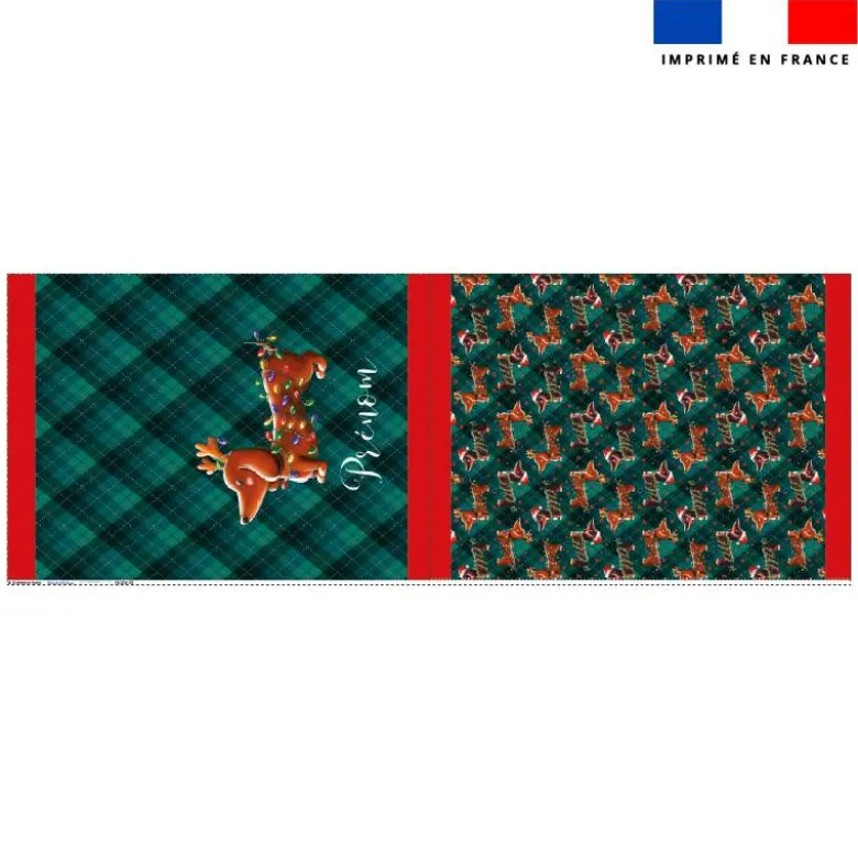 Kit hotte personnalisé motif Teckel renne de Noël - Création Stillistic