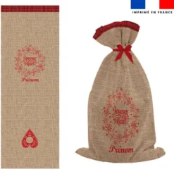 Kit hotte personnalisé motif tartan effet toile de jute