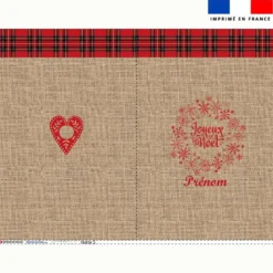 Kit hotte personnalisé motif tartan effet toile de jute