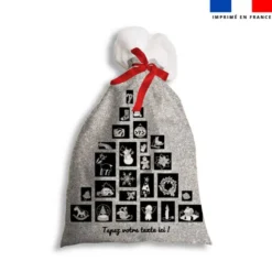 Kit hotte personnalisé noel argent + Fausse fourrure
