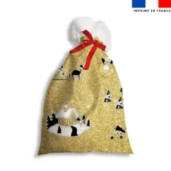 Kit hotte personnalisé noel or + Fausse fourrure