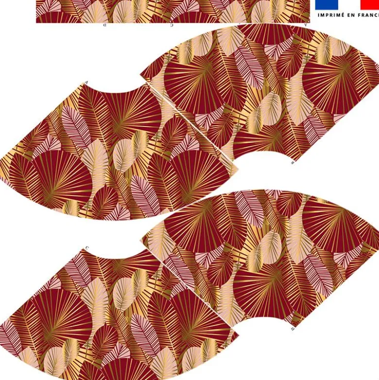 Kit Jupe Courte - Art déco bordeaux