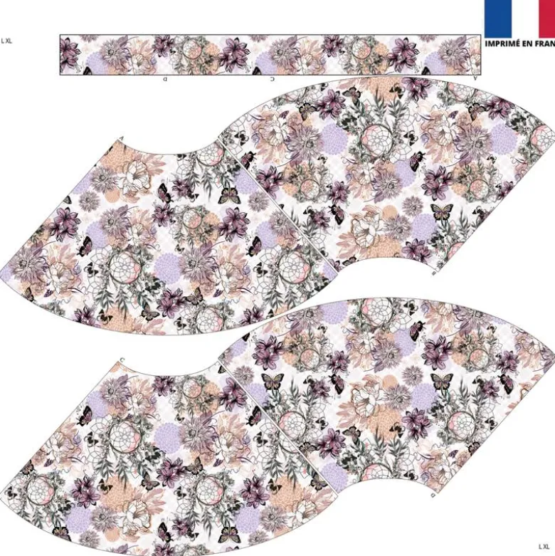 Kit Jupe Courte - Attrape-rêve et papillon violet et vert
