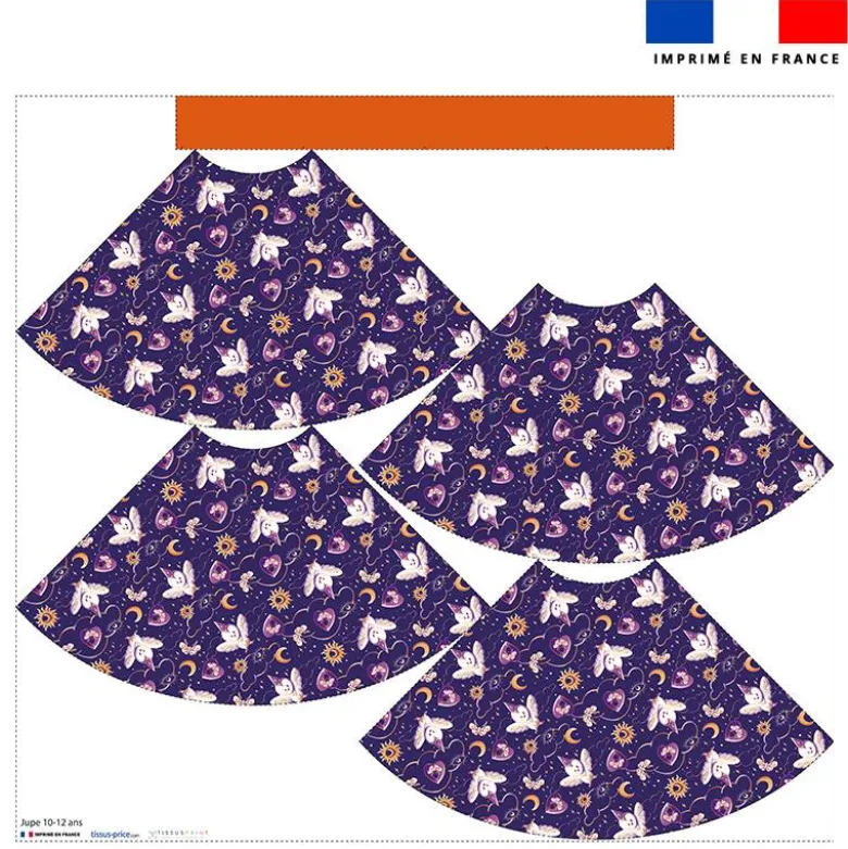 Kit jupe enfant motif chouette magicienne - Création Stillistic