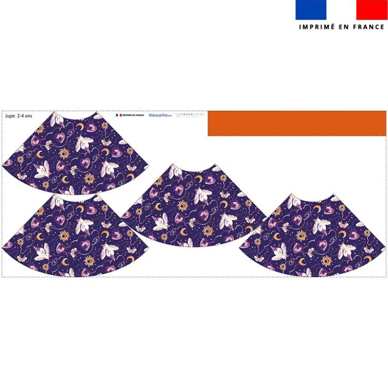 Kit jupe enfant motif chouette magicienne - Création Stillistic