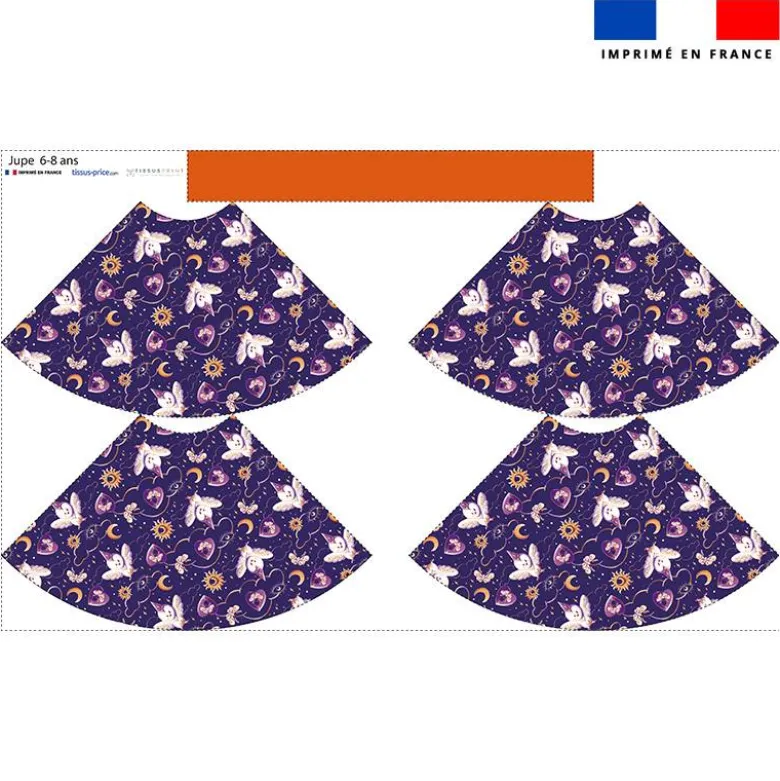 Kit jupe enfant motif chouette magicienne - Création Stillistic
