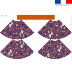 Kit jupe enfant motif fantômes violet - Création Stillistic