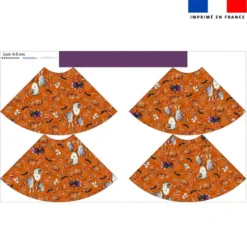 Kit jupe enfant motif fantômes orange - Création Stillistic