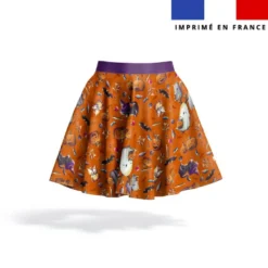 Kit jupe enfant motif fantômes orange - Création Stillistic