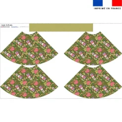 Kit jupe enfant motif lapin printanier vert kaki - Création Stillistic