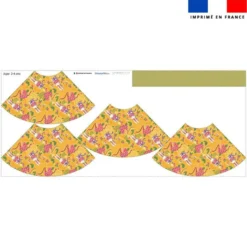 Kit jupe enfant motif lapin printanier jaune - Création Stillistic