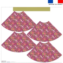 Kit jupe enfant motif lapin printanier framboise - Création Stillistic