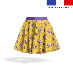 Kit jupe enfant motif mini poule et oeufs de Pâques jaune - Création Stillistic
