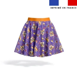 Kit jupe enfant motif mini poule et oeufs de Pâques violet - Création Stillistic