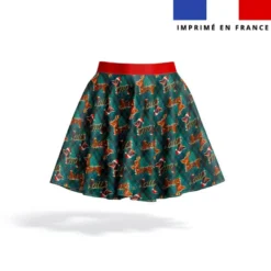 Kit jupe enfant motif Teckels de Noël - Création Stillistic