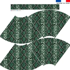Kit Jupe Mi-Genoux - Peau de serpent verte