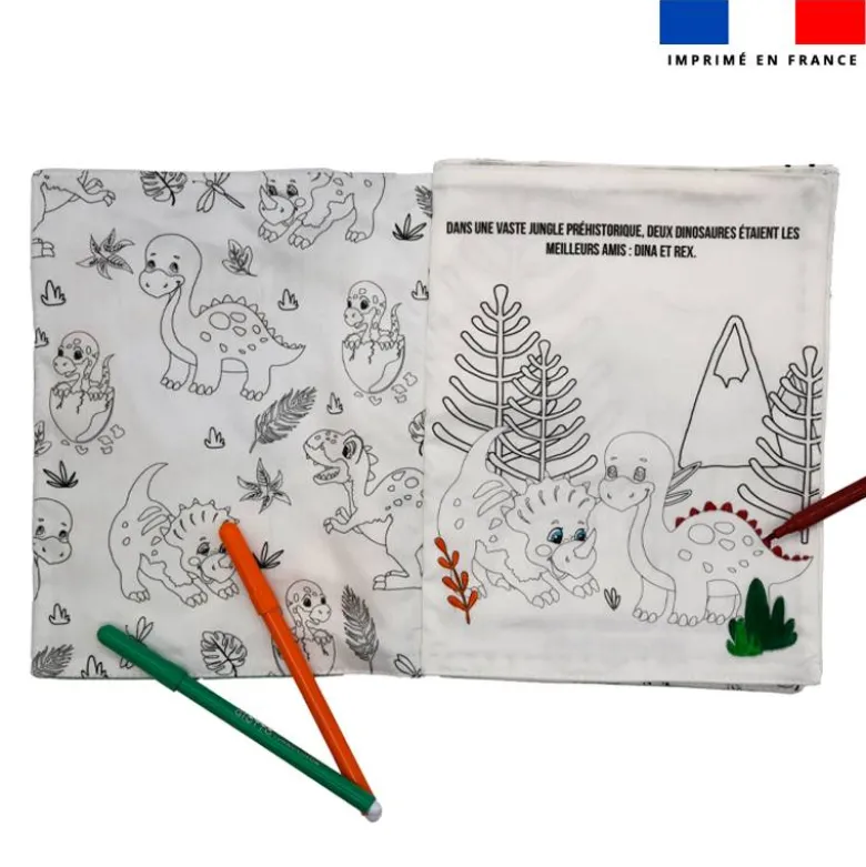 Kit livre à colorier histoire bébé dino